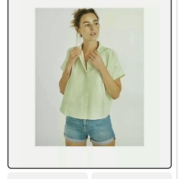 Madewell Hilltop Shirt Geo Texture Button Down Blouse - Picture 2 of 4